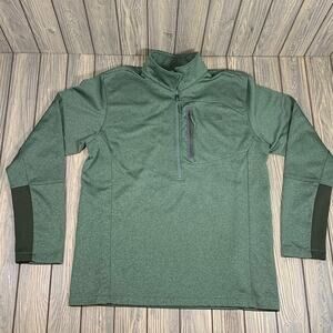 North Face 1/4 Zip Sweater Men Large Athletic Outdoor Golf Fleece Olive Green
